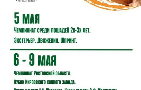 Уже с мая в Ростовской области на базе Кировского конного завода стартует новая серия турниров!